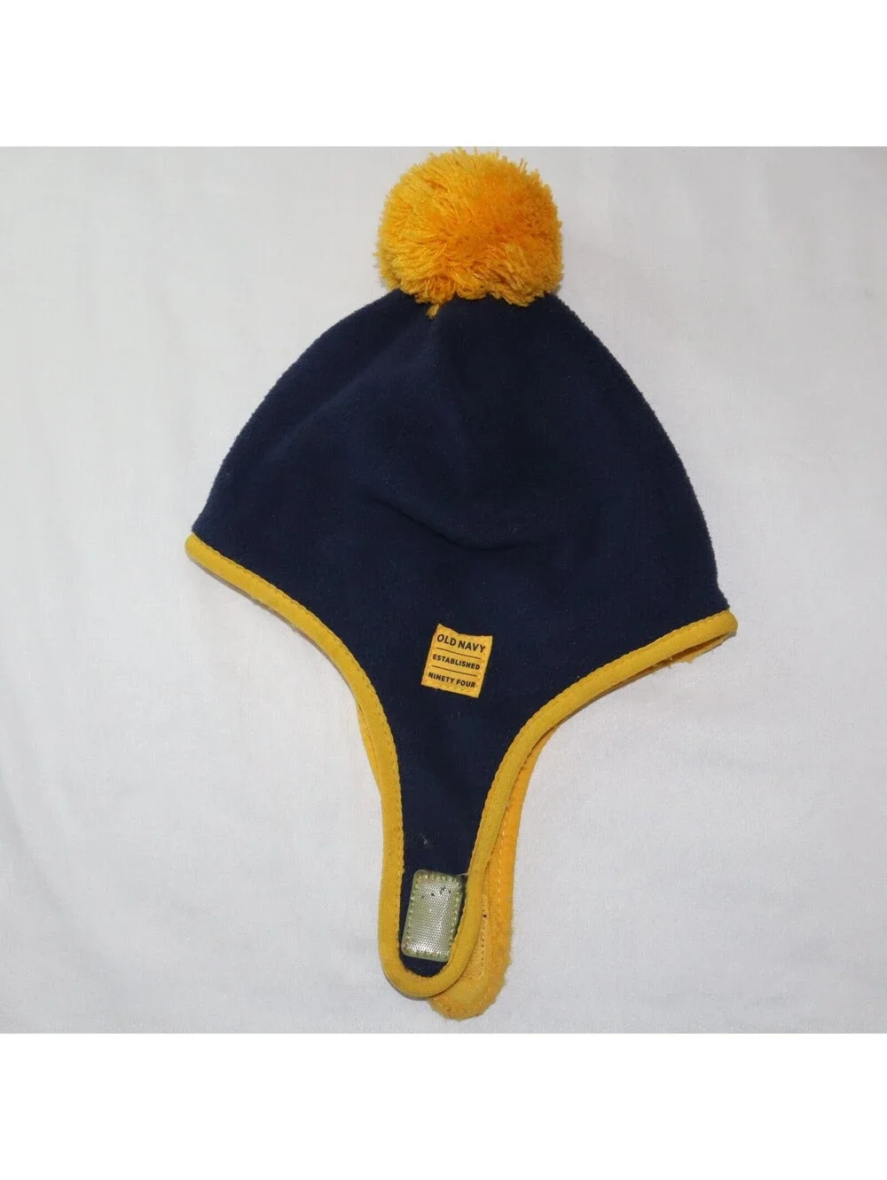 Old Navy Boys Winter Pom Pom Hat Size Small Navy Yellow